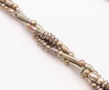 925 Sterling Silver Vintage Necklace Solid Twisted Beaded Chains  NE4328