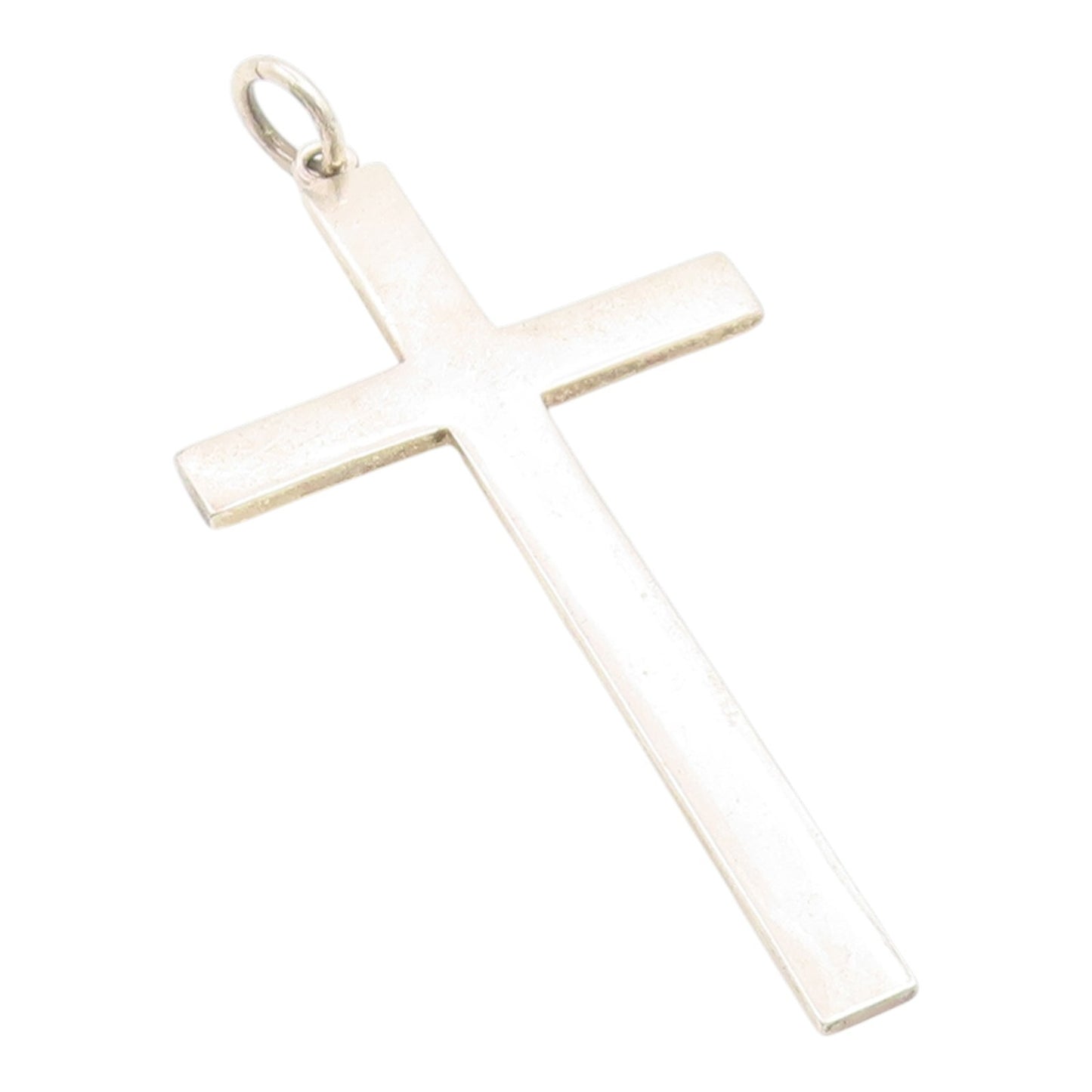 925 Sterling Silver Vintage Pendant Minimalist Large Religious Cross  PT26307