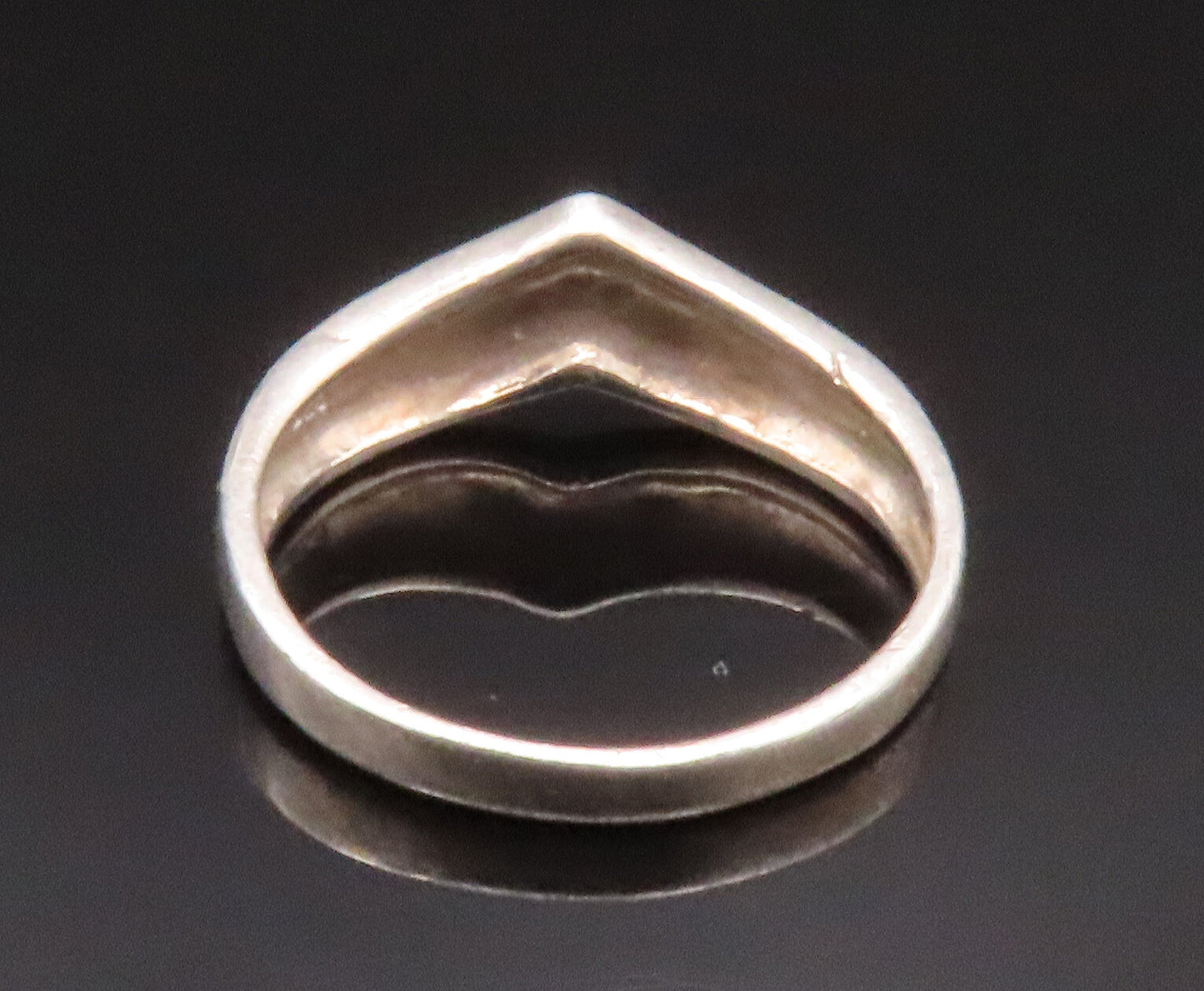 925 Sterling Silver  Vintage Enamel Stripes Curved Band Ring Sz 7  RG25046