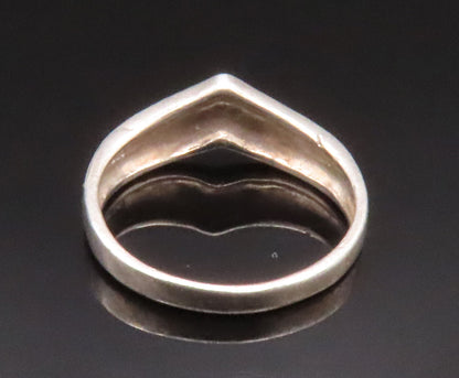 925 Sterling Silver  Vintage Enamel Stripes Curved Band Ring Sz 7  RG25046