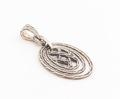 925 Sterling Silver Vintage Pendant Modernist Intricate Celtic Knot  PT25518