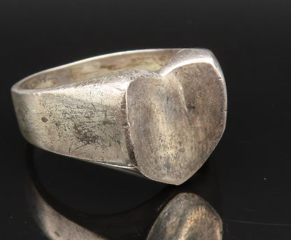 MEXICO 925 Silver  Vintage Minimalist Concave Love Heart Ring Sz 11.5  RG25428