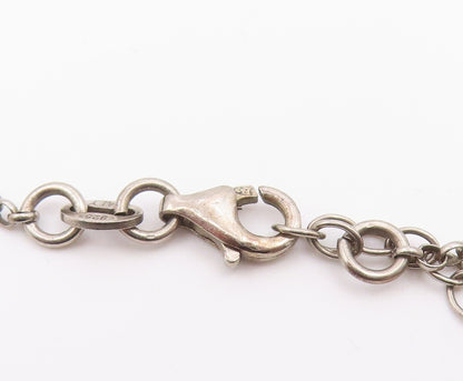 925 Silver  Vintage Rose Plated Graduated Textured Circle Necklace  NE3852