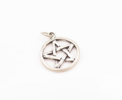 925 Sterling Silver Vintage Pendant Antique cutout Framed Star Charm  PT24479