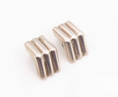 925 Sterling Silver Vintage Earrings TIFFANY & CO. Carved V Shape  EG13331