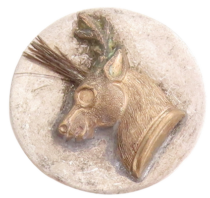 925 Sterling Silver Vintage Brooch Pin Solid Carved Deer Faced Coin  BP11434