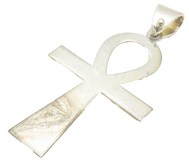 TAHARA 925 Sterling Silver  Vintage Shiny Egyptian Ankh Smooth Pendant  PT8721