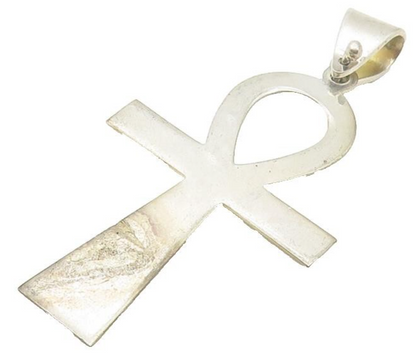 TAHARA 925 Sterling Silver  Vintage Shiny Egyptian Ankh Smooth Pendant  PT8721