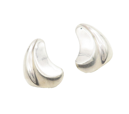 BAYANIHAN 925 Silver & 14K GOLD  Vintage Shiny Modernist Drop Earrings  EG9697