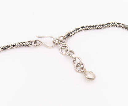 925 Sterling Silver  Vintage Shiny Open Geometric Chain Necklace  NE3721