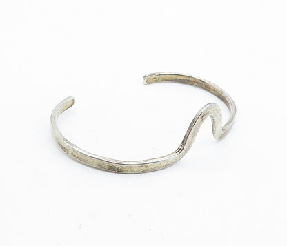 MEXICO 925 Sterling Silver  Vintage Petite Smooth UShape Cuff Bracelet BT2684