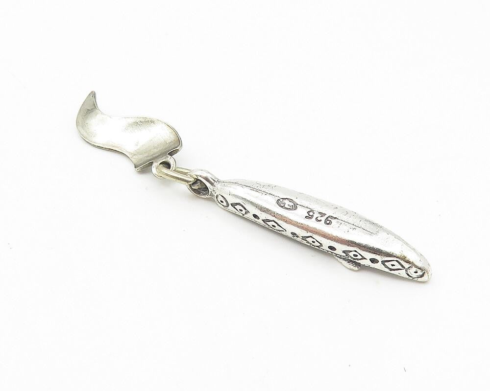 925 Sterling Silver  Vintage Petite Kayak Boat Motif New York Pendant  PT9090