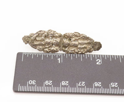 925 Sterling Silver  Vintage Carved Two Baby Angels Motif Brooch Pin  BP10153
