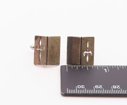 925 Sterling Silver  Vintage Sword Cutout Open Book Design Cuff Links  TR1811