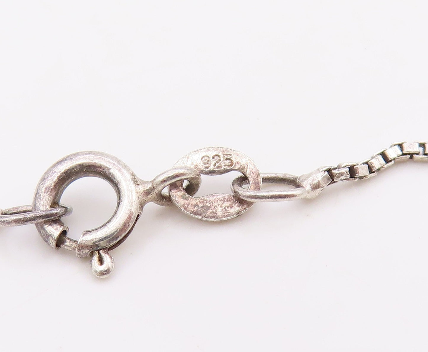 925 Sterling Silver Vintage Necklace ISRAEL Roman Glass Filigree Chain  NE4711