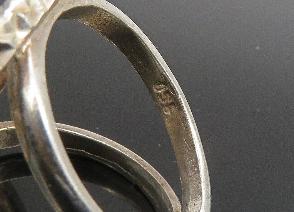 925 Sterling Silver  Vintage Shiny Diamond Cut Tree Band Ring Sz 7.5  RG23409