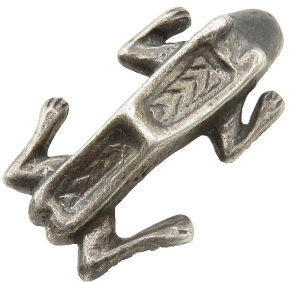 925 Sterling Silver  Vintage Antique Frog Like Detail Brooch Pin  BP4964