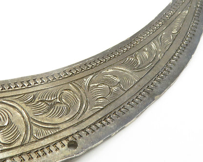 Solid Silver Vintage Antique Large Butterfly Swirl Collar Necklace  NE3082