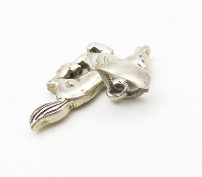 925 Sterling Silver  Vintage Shiny Galloping Horse Motif Pendant  PT13052