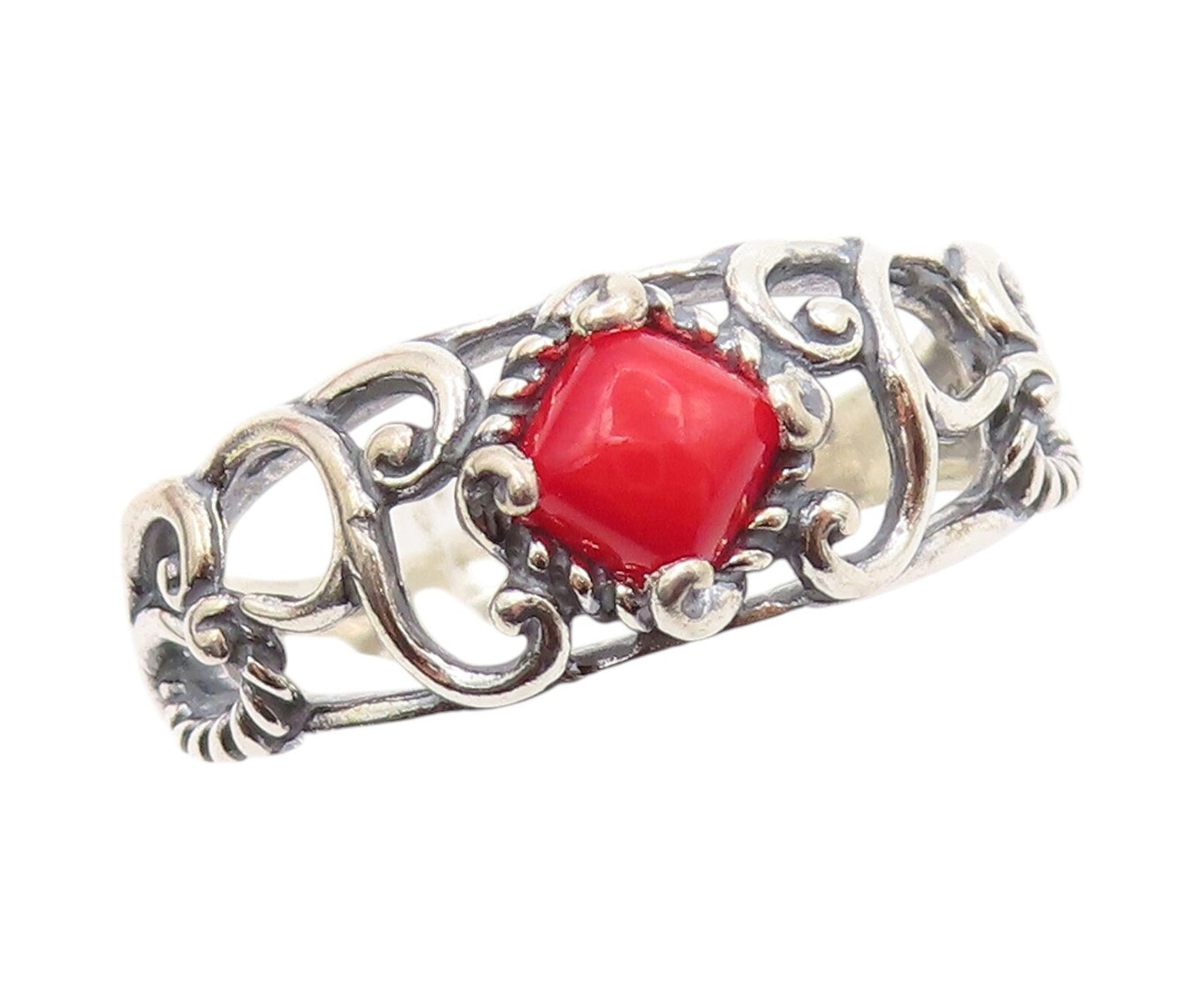 925 Sterling Silver Vintage Ring CAROLYN POLLACK Gemstone Swirls  SZ 9  RG31962