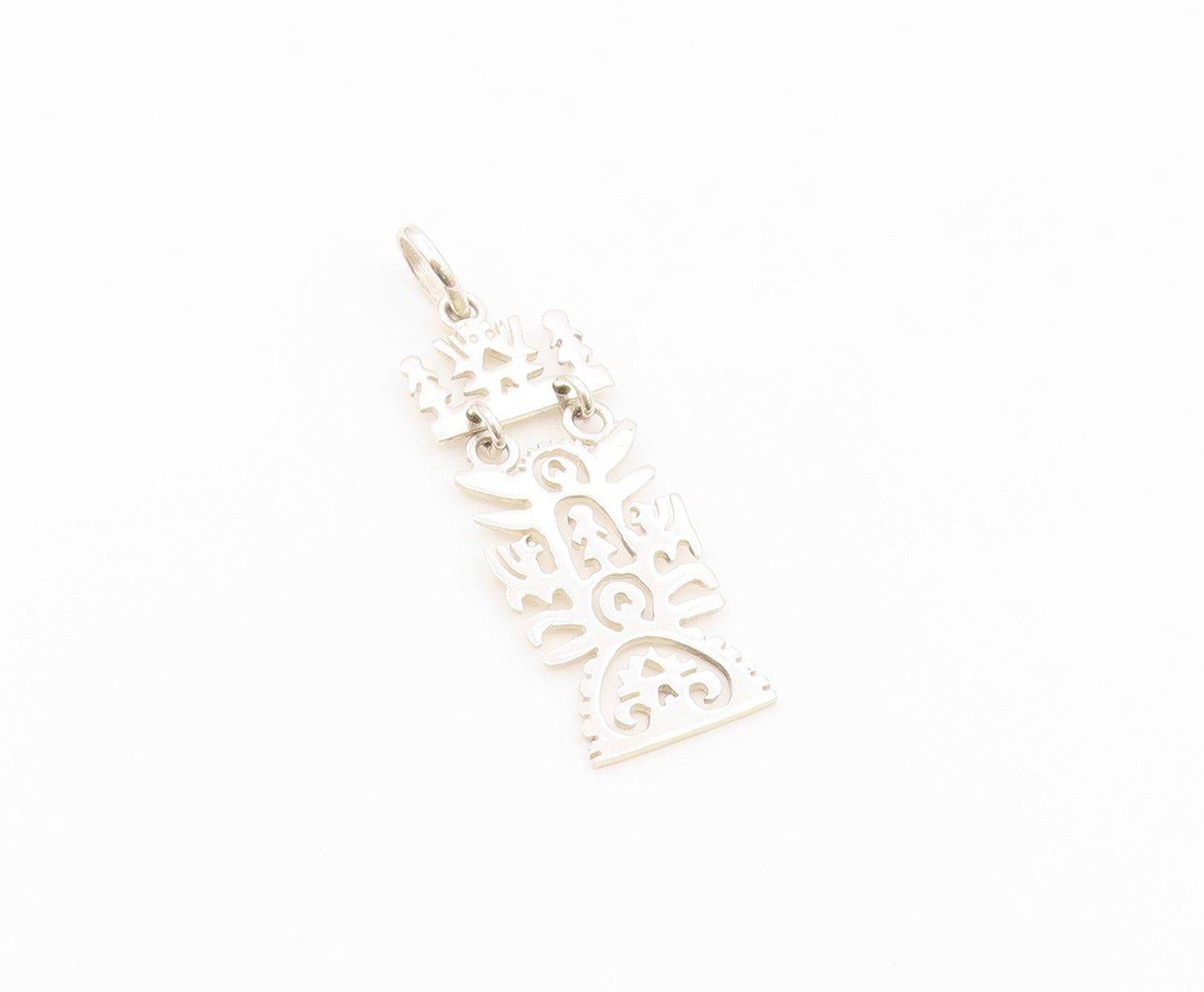 925 Sterling Silver  Vintage Human Figures Cutout Scenery Pendant  PT21232