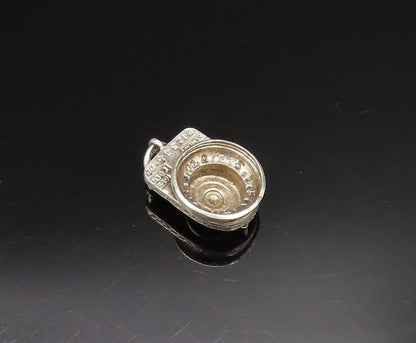 925 Sterling Silver  Vintage Roulette Game Wheel Table Pendant  PT21197
