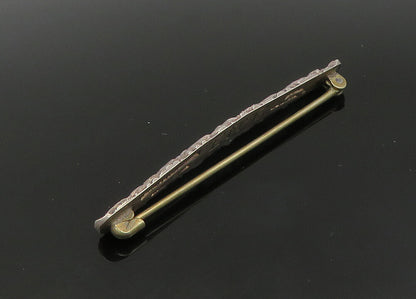 JENKINS 925 Silver  Vintage Antique Floral Pattern Bar Brooch Pin  BP8914