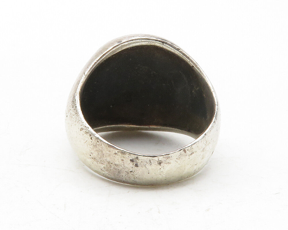 925 Sterling Silver  Vintage Antique Swirl Dome Band Ring Sz 7.5  RG12280