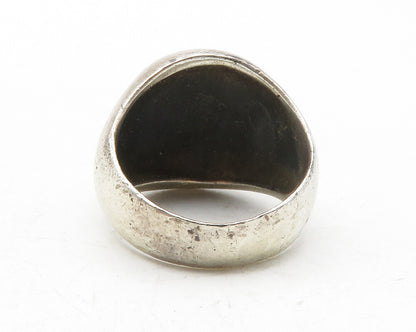 925 Sterling Silver  Vintage Antique Swirl Dome Band Ring Sz 7.5  RG12280