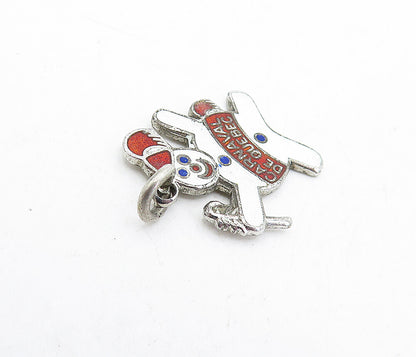 925 Sterling Silver Vintage Enamel Carnaval De Quebec Snowman Pendant PT3625