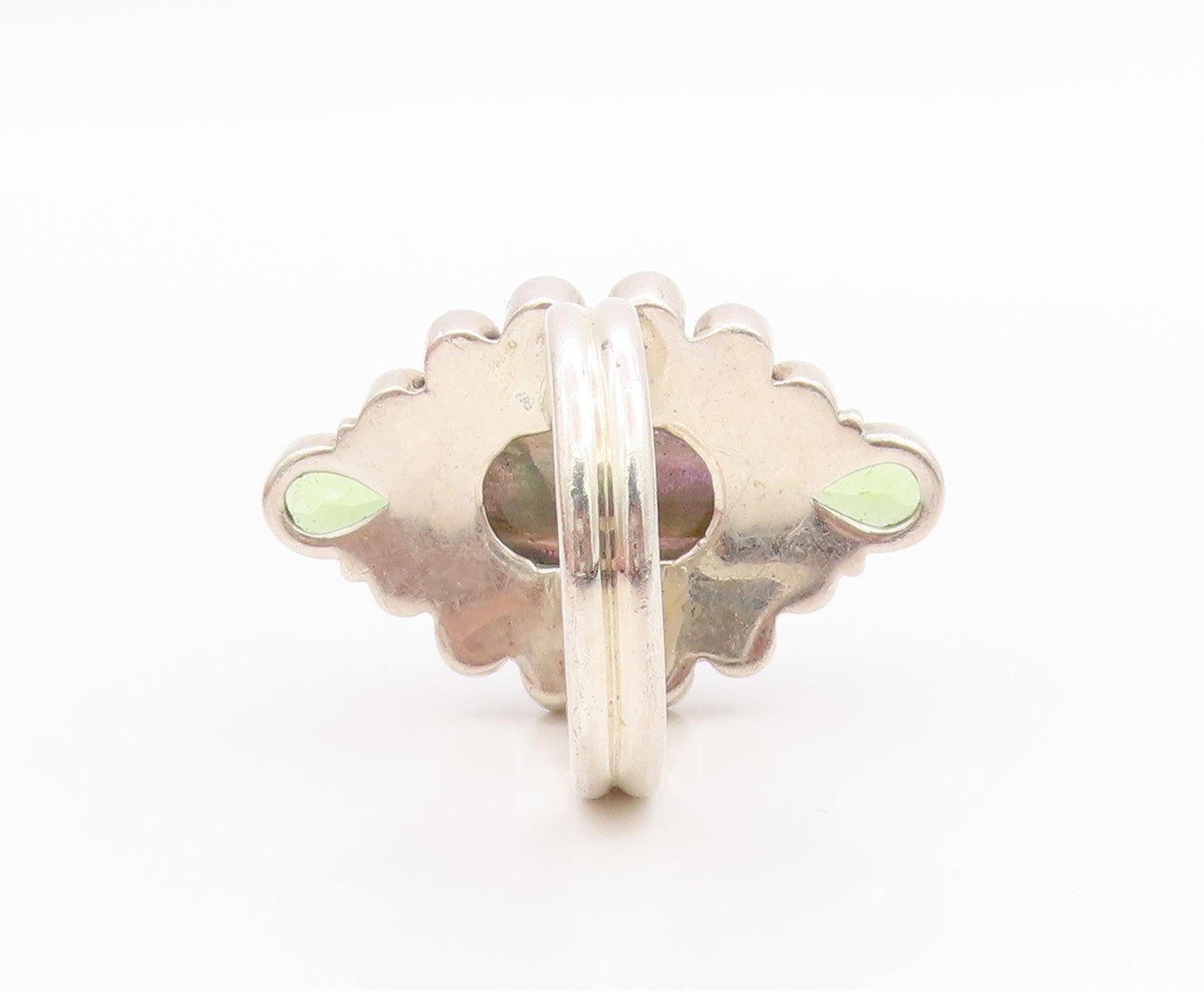 925 Sterling Silver Vintage Ring NICKY BUTLER Labradorite Jade  Sz 9  RG33166
