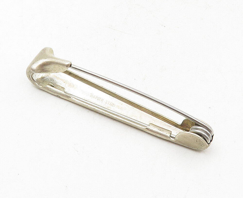 NAPIER 925 Sterling Silver  Vintage Etched Initials Matte Brooch Pin  BP3568