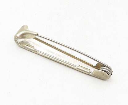 NAPIER 925 Sterling Silver  Vintage Etched Initials Matte Brooch Pin  BP3568