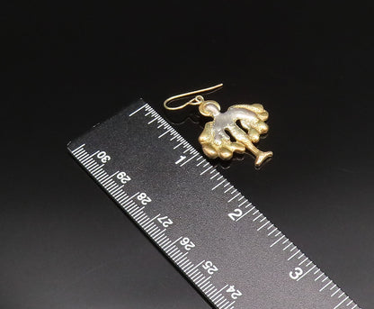 925 Sterling Silver  Vintage Two Tone Winged Figure Dangle Earrings  EG11977