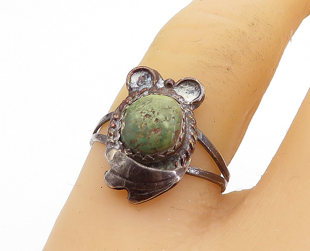 NAVAJO 925 Sterling Silver  Vintage Antique Jasper Cocktail Ring Sz 8  RG3866
