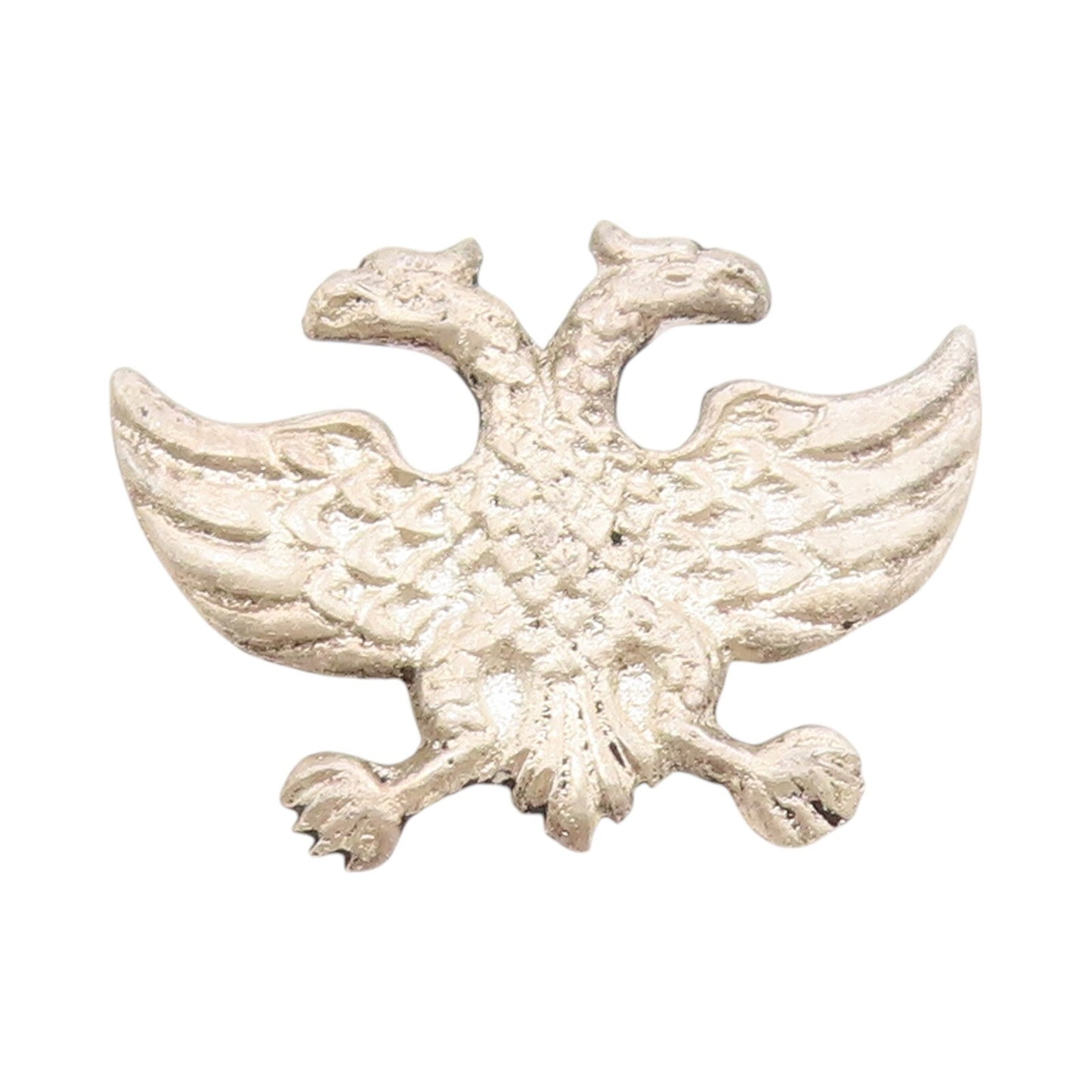 925 Sterling Silver Vintage Brooch Modernist Carved Two Faced Dragon  BP11474