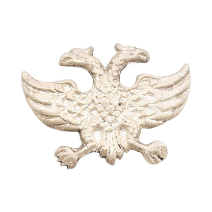 925 Sterling Silver Vintage Brooch Modernist Carved Two Faced Dragon  BP11474