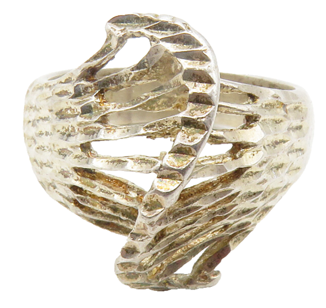 925 Sterling Silver  Vintage Diamond Cut Split Swirl Band Ring Sz 6  RG11693