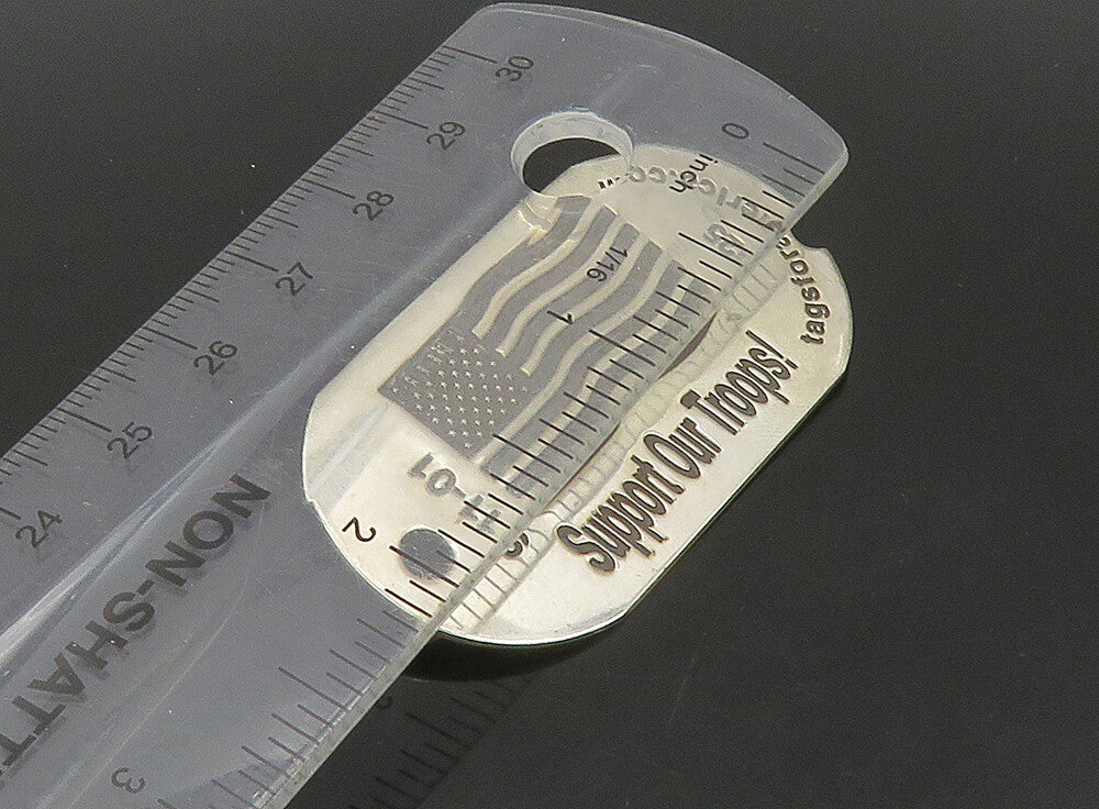 925 Sterling Silver  Vintage Support Our Troops US Flag Brooch Pin  BP9162