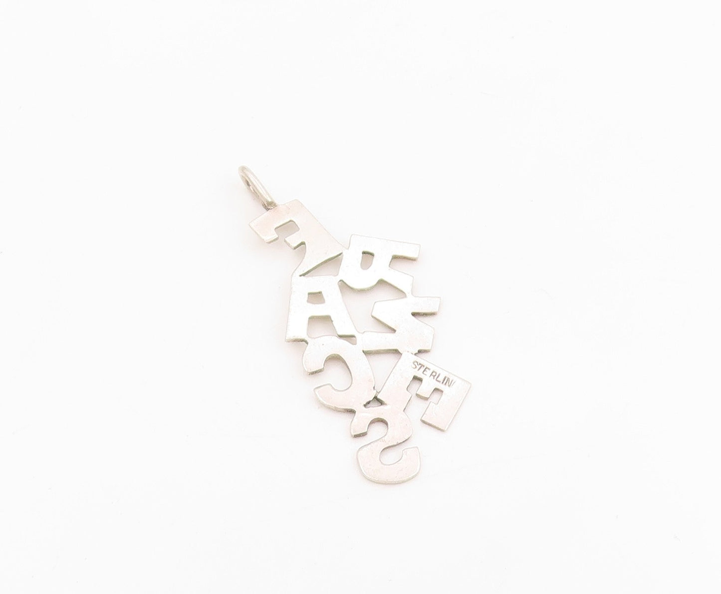 925 Sterling Silver Vintage Pendant Monogram Nameplate Collection Charm  PT25616