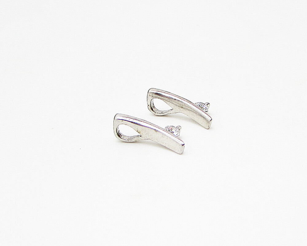 925 Sterling Silver  Lot of 2 White Cubic Zirconia Slider Pendant  PT1943