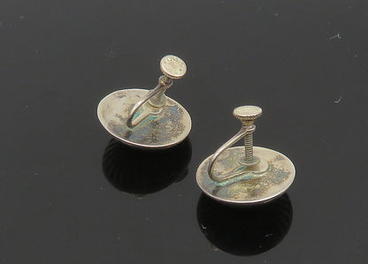 925 Sterling Silver Vintage Floral Dome Non Pierce Earrings EG11208