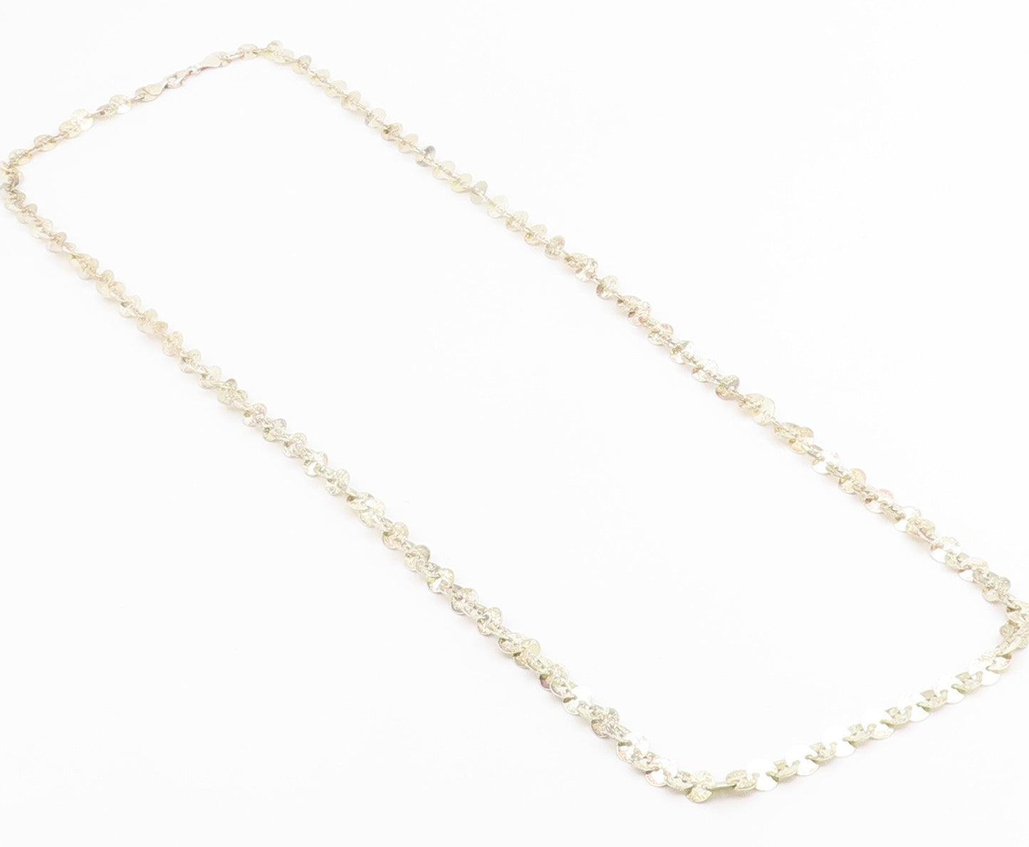 925 Sterling Silver Vintage Necklace MILOR Classic Disc Statement Chain  NE4894