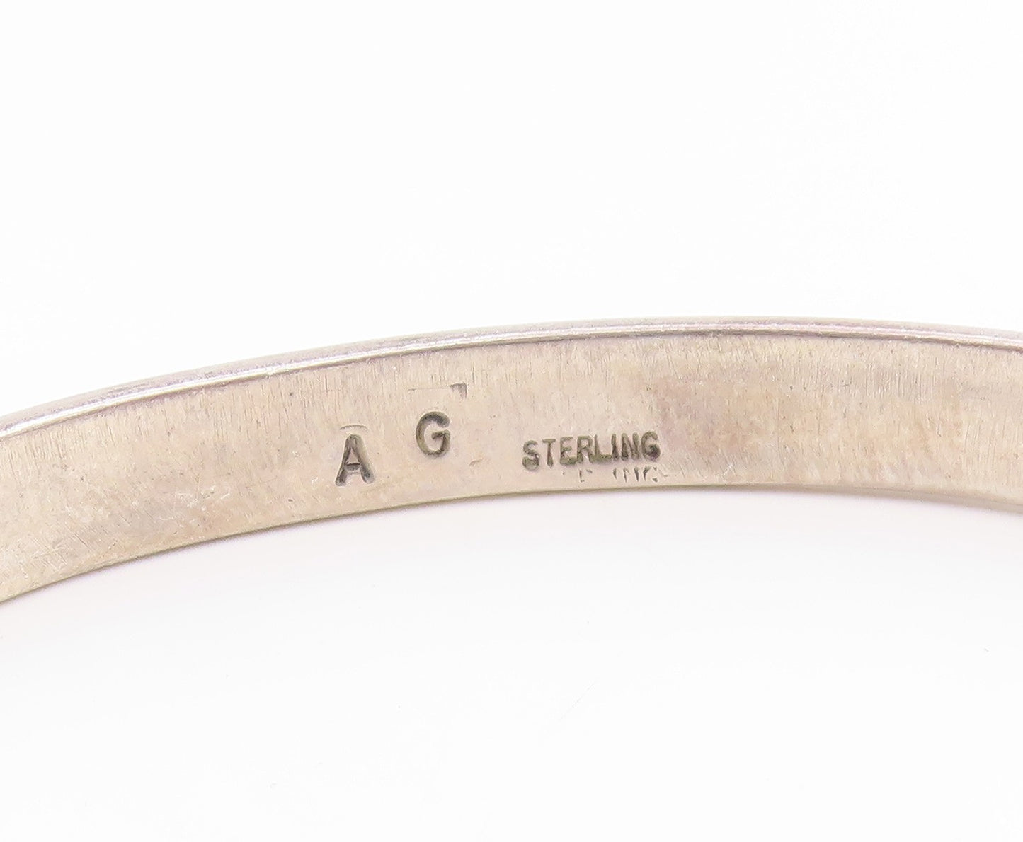 925 Sterling Silver Vintage Bracelet Modernist Geometric Pattern Cuff  BT12016