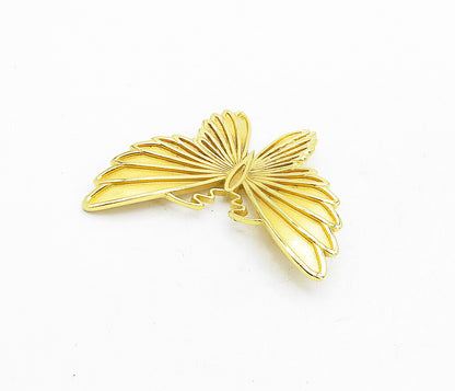 925 Sterling Silver  Shiny Gold Plated Butterfly Motif Drop Pendant  PT3711