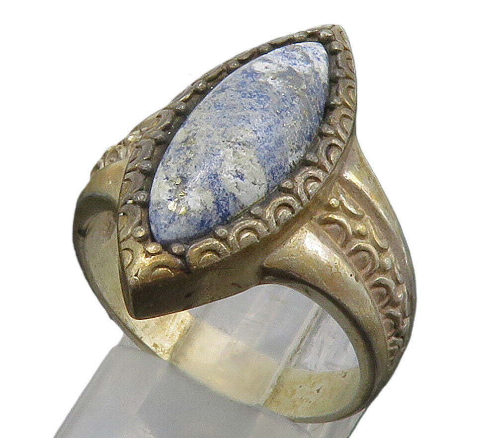 CAROLYN POLLACK 925 Silver  Vintage Sodalite Cocktail Ring Sz 9  RG15458