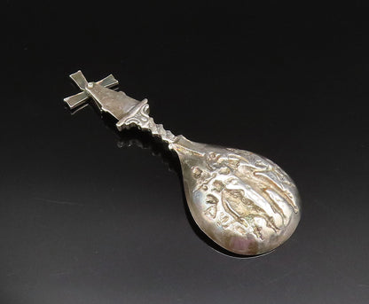 925 Sterling Silver  Vintage Men With Swords Under Windmill House Spoon TR3390