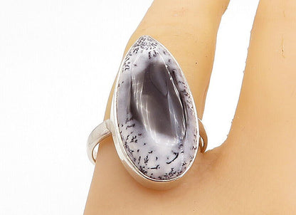 925 Sterling Silver  Vintage Tear Drop Jasper Cocktail Ring Sz 9  RG5152