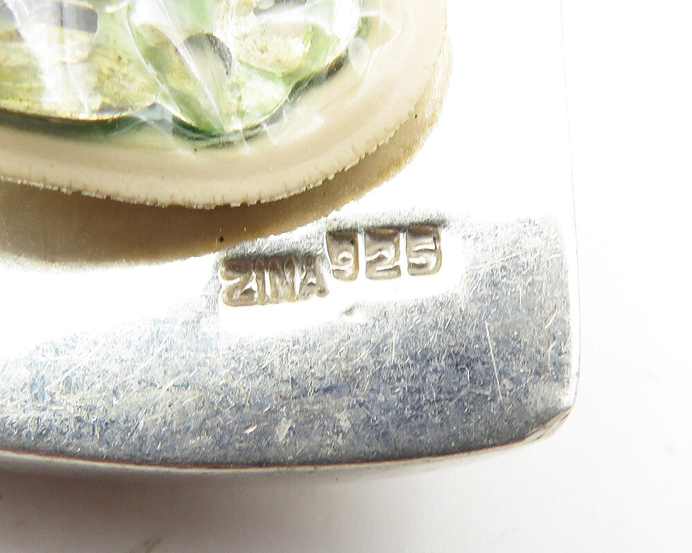 ZINA 925 Sterling Silver  Vintage Shiny Modernist Non Pierce Earrings  EG5864