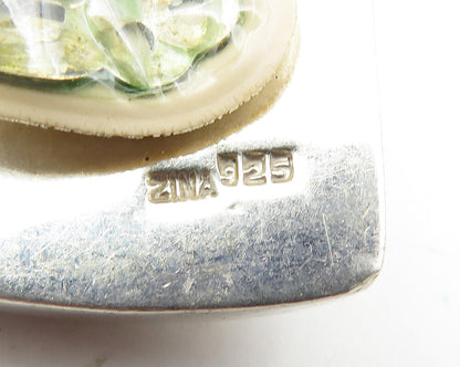 ZINA 925 Sterling Silver  Vintage Shiny Modernist Non Pierce Earrings  EG5864
